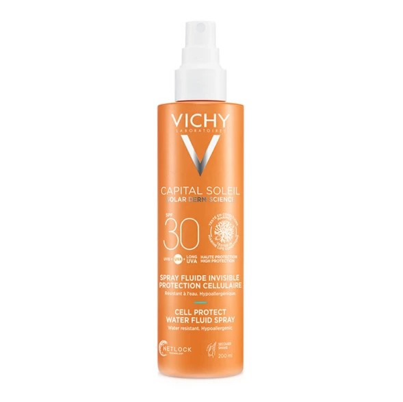 Vichy Captial Soleil Cell Protect, Γαλάκτωμα Spray SPF30 Με Λεπτόρρευστη Υφή για το Σώμα 200ml