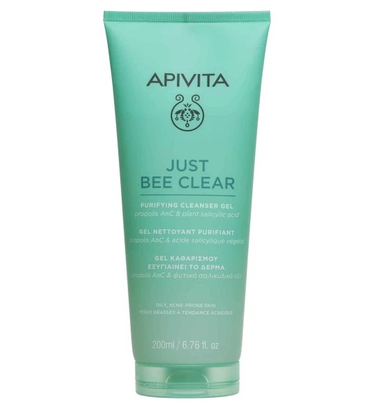 Apivita Just Bee Clear Purifying Gel Καθαρισμού, 200ml