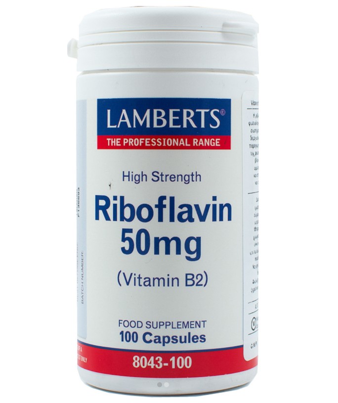 Lamberts Riboflavin 50 mg (B2) Ριβοφλαβίνη 100 Κάψουλες