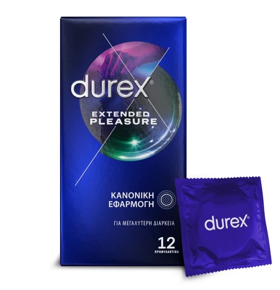 Durex Extended Pleasure, Προφυλακτικά Με Επιβραδυντικό Τζελ 12τμχ