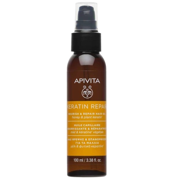 Apivita Keratin Repair Λάδι Θρέψης και Επανόρθωσης για τα Μαλλιά με Μέλι και Φυτική Κερατίνη 100ml