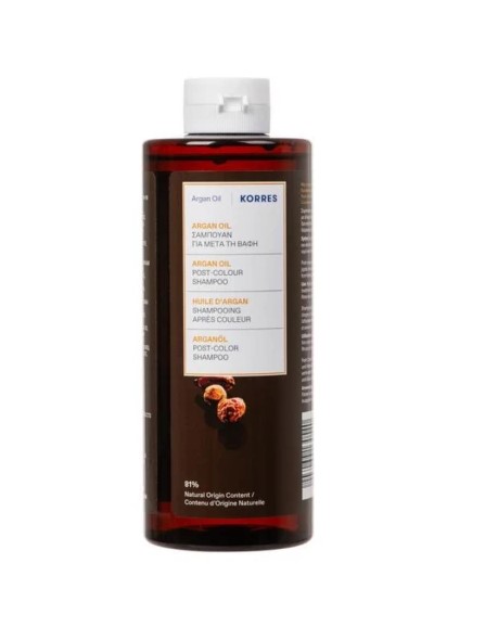 Korres Argan Oil Σαμπουάν για Μετά την Βαφή, 400ml