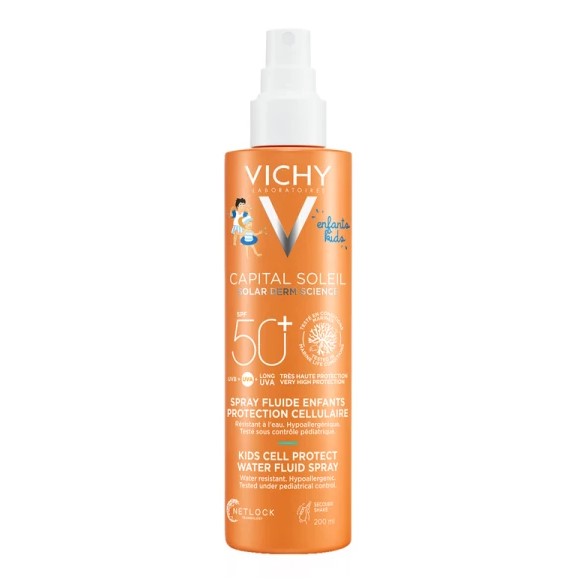 Vichy Captial Soleil Cell Protect, Γαλάκτωμα Spray SPF50+ Για το Παιδί με Λεπτόρρευστη Υφή 200ml