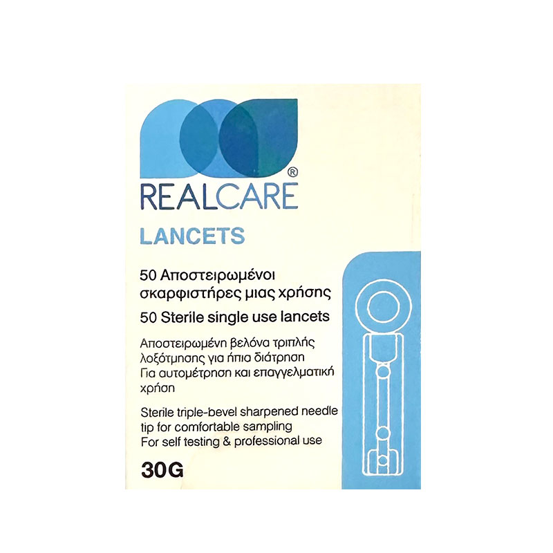 Real Care Lancets Σκαρφιστήρες 30G 50τμχ