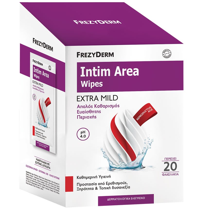 Frezyderm Intim Area Wipes Ph4.0 Extra Mild 20τμχ