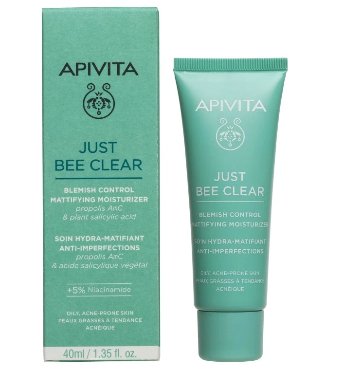 Apivita Just Bee Clear Κρέμα Κατά των Ατελειών - Ενυδάτωση & Ματ Αποτέλεσμα 40ml