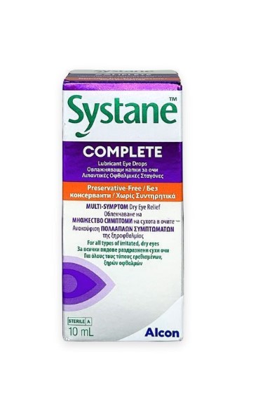 Alcon Systane Complete Λιπάντικες Οφθαλμικές Σταγόνες Χωρίς Συντηρητικά 10ml