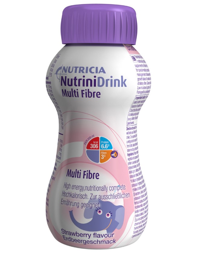 Nutricia Nutrini Drink Multi Fibre με Γεύση Φράουλα 200ml για 12+ μηνών