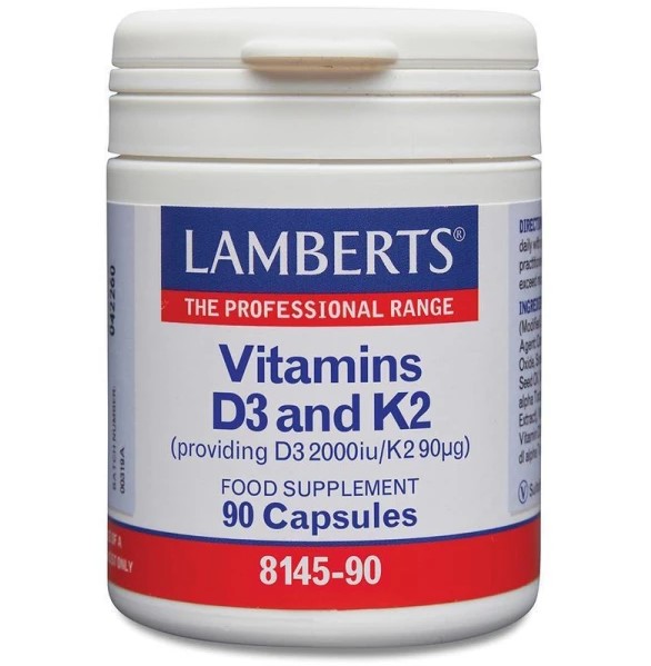 Lamberts Vitamins D3 2000iu & K2 90μg 90 κάψουλες